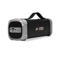 AXESS SPBT1073 Portable Indoor/Outdoor Bluetooth Media Speaker with Built-In 3.5mm Line-In Jack Rechargeable Battery and Subwoofer Gray