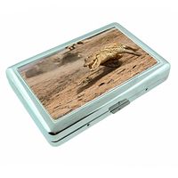 Cool Places Nile Crocodile S1 Silver Cigarette Case Metal Wallet Id Holder King & 100's 4" X 2.75" RFID Protection