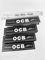 OCB Premium Black King Size Slim Rolling Paper - 4 Packs with S&L Fresh Seal Tube