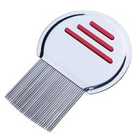 lucky air Pet Supplies Terminator Lice Comb Nit Free Kids Hair Rid Headlice Stainless Steel Metal Teeth Remove Nit Brush Dog Brush,Red,one Size,France