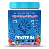 Sunwarrior - Warrior Blend, Plant Based, Raw Vegan Protein Powder with Peas & Hemp, Berry, 15 Servings, 13.2 Ounce
