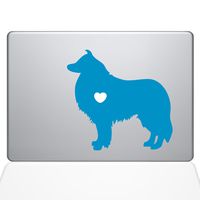 The Decal Guru I Love My Collie Decal Vinyl Sticker, 13" MacBook Pro (2015 & Older Models), Light Blue (1475-MAC-13P-LB)