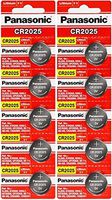 Panasonic CR2025 3V Lithium Battery 2PACK X (5PCS) =10 Single Use Batteries