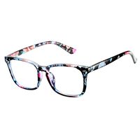 DeBuff Blue Light Blocking Glasses Women Men Clear Lens Square Frame Computer Eyeglasses （Flower）