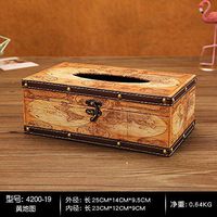 T-ZJHC European Creative Retro Tissue Box Home Room Bedroom Napkin Tray Living Room Coffee Table Storage, Light Blue