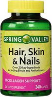 Spring Valley - Hair, Skin & Nails, Biotin-Collagen-Gelatin, 240 Caplets