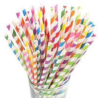SKYSTARS 200 PCS Paper Straws Biodegradable - Eco-Friendly Paper Drinking Straws for Party Decorative (Colourful)