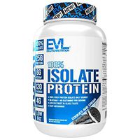 Evlution Nutrition 100% Isolate, Whey Isolate Protein Powder, 25 G of Fast Absorbing Protein, No Sugar Added, Low-Carb (Cookies & Cream, 1.6 LB)