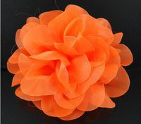 10pcs Big Hard Organza Cabbage Flowers DIY Craft Wedding Appliques Lots U Pick (Orange)