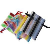 Stripe Organza Pouch (10x15cm)