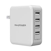 USB Wall Charger RAVPower 40W 8A 4-Port Multi-Port Travel Charger Charging Station, Compatible iPhone 11 Pro Max XS Max XR X, Ipad Pro Air Mini, Galaxy S9 S8 Note 8 Edge, Smartphone, Tablet and More