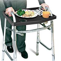 Walker Tray with Non-Slip Grip Mat, Fits Most Walkers - Black