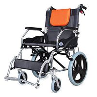 Manual Wheelchair Folding Portable Lightweight self-propelled Brake, Strong Aluminum Compact Transport Wheelchair, Suitable for The Elderly Disabled