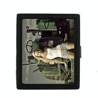 Perfection In Style Metal Cigarette Case Vintage Farm Girl Design 007