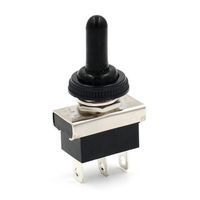Baomain Car Toggle Switch SPDT Latching (Maintained) ON-Off-ON 3 Pin 3 Position 12V 25A with Waterproof Cover for Auto Car