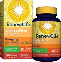 Renew Life Adult Probiotic - Ultimate Flora Everyday Probiotic Supplement for Men & Women - Shelf Stable, Gluten, Dairy & Soy Free - 15 Billion CFU - 30 Vegetarian Capsules