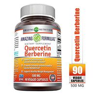 Amazing Formulas Quercetin Berberine - 250mg Berberine and 250mg Quercetin (Non-GMO,Gluten Free) -Potent Anti-oxidant Properties -Supports Heart Health, Energy Production, Immune Function (90 Count)