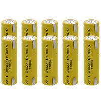 10x Exell A Size 1.2V 1400mAh NiCD Rechargeable Batteries with Tabs for meters, radios, hybrid automobiles, high power static applications (Telecoms, UPS and Smart grid), radio controlled devices