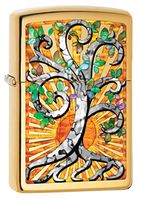 Zippo Custom Lighter: Fusion Tree of Life - High Polish Brass 78816