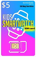 Padfender $5 SIM Card for Kids Smart Watch - 3 in 1 SIM Card GSM 2G 3G 4G LTE - Kids Smartwatches Wearables - 30 Day Service