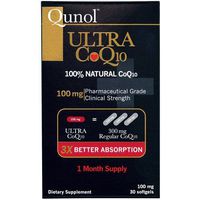 Qunol Ultra Natural CoQ10 Heart, 30 Softgels (Pack of 2)