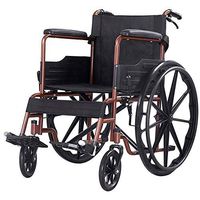 CHENJIU Aluminium Wheelchair, Lightweight and Foldable Frame, Attendant-Propelled Wheelchair, Portable Transit Travel Chair, Removable Footrests, Standard