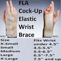 FLA 6" Cock-Up Elastic Wrist Brace Immobolizer Support Large Right