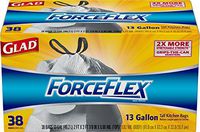 Glad ForceFlex Tall Kitchen Drawstring Trash Bags - Unscented - 13 Gallon - 38 Count