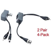 Sscon 2 Pairs HD Video Audio Power Balun Compatible with 1080P/720P TVI AHD CVI Analog CCTV Cameras Network Transceiver Connector CAT5/CAT 6 to BNC