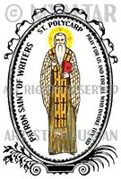 St Polycarp Patron Saint of Writers 4"x6" Set of 6 Linen Postcards