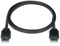 Super Flat USB 2.0 Cable, Male A to Male A, Black, 10 Feet