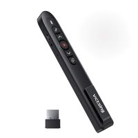 VicTsing Presentation Remote Control with Hyperlink, 2.4GHz Wireless Presenter with Volume Control, Switch Windows. Presentation Clicker 300mAh Rechargeable PowerPoint Clicker for Windows, Mac- Red
