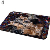 MG554zy0 Cute Cat Puppy Print Floor Mats Bedroom Carpet Anti-Slip Kitchen Toilet Doormat Cute Cat Puppy Print Floor Mats Bedroom 4#