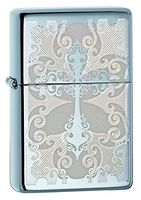 Zippo Cross Vintage High Polish Chrome Pocket Lighter