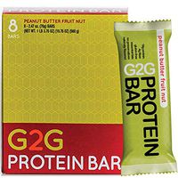 G2G Protein Bar, Peanut Butter Fruit Nut Protein Bar, 8 Count Box