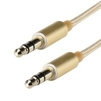 1M Stereo Audio Cable Auxiliary Audio Cable 3.5mm Male to Male for Smartphone Headset Pc Microphone(Gold)
