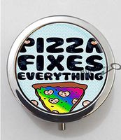 BlackKey Pizza Fixes Everything 3-Compartment Decorative Pocket Gift Box Case Organizer for Pill, Color 1 -884