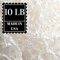 Crinkle Cut Paper Shred Filler for Packing and Filling Gift Baskets, Natural Craft Bedding in Brown Kraft Red Pink White Green Yellow Blue and White … (10 LB, White)