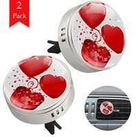 Heart Balloon Red Gift Car Aromatherapy Essential Oil Diffuser Crystal Glass Air Freshener Vent Clip Locket with 4 Refill Pads Silver metal Car Diffuser for Aromatherapy 34mm