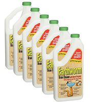 Earthworm Drain Cleaner - Drain Deodorizer - Natural and Safer for Families - Six (6) 32 oz Bottles