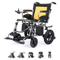 WLPT Electric Wheelchair, Folding Remote Control Motorized Ultra Portable Power Wheelchair Lightweight Aerospace Aluminum Crafted Compact Mobility Aid