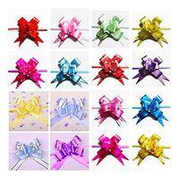 Ewanda store Christmas Gift Pull Bows-50pcs Assorted Colors Gift Wrapping Christmas Wedding Decoration Pull Bows (Length 14.17" Width 0.63")