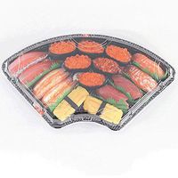 AXZHYX Bowl Disposable Plastic Fan-Shaped Platter - Refrigerator Storage Sushi Sashimi Meal Preparation Container [25 Packs] Hotel Tableware Home Noodles Boiled Fish Soup Bowl