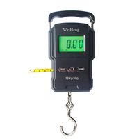 YYGJ Portable Electronic Hook Scale Digital Hanging Bag Luggage Weight Scale Fishing Scale with Measuring Tape 165Lb Black
