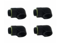 BXQINLENX Black Chrome G 1/4" Male to Female 90° Rotary Enhance Multi-Link Adapter Fitting for Computer Water Cooling System(4 PCS)