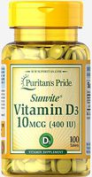 Puritan's Pride Vitamin D3 10 mcg (400 IU)-100 Tablets