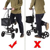Knee Walker Scooter Walking Aid Foldable Walker Crutches Alternative with Basket Padded Contoured Knee Platform 300lbs Capacity for Foot Injury US Delivery