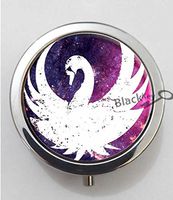 BlackKey Swan Pattern 3-Compartment Decorative Pocket Gift Box Case Organizer for Pill, Color 1 -892