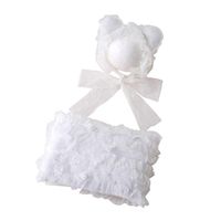 Baby Photography Props Lace Hats Posing Aid Newborn Girl Photo Shoot Outfits Infant Hat Posing Accessories Set (White)