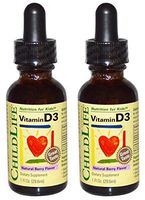 ChildLife Naturals Vitamin D3 Natural Berry Flavored Supplement (Pack of 2) Great Taste Made Especially for Infants and Children, 1 Fl. Oz. Each